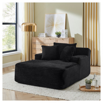 Méridienne simple avec paresseux, sans assemblage, fabriquée en tissu de velours