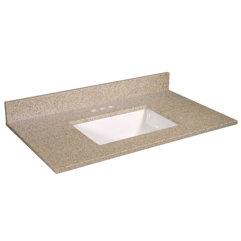 Comptoir de meuble-lavabo en granit, H 4 po x l 61 po x P 22 po, Sable doré