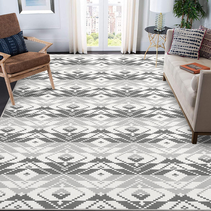 Geometric Machine Washable Rugs Modern Non-Slip Rug for Living Room Bedroom Nursery Dining Table Bedside Decor