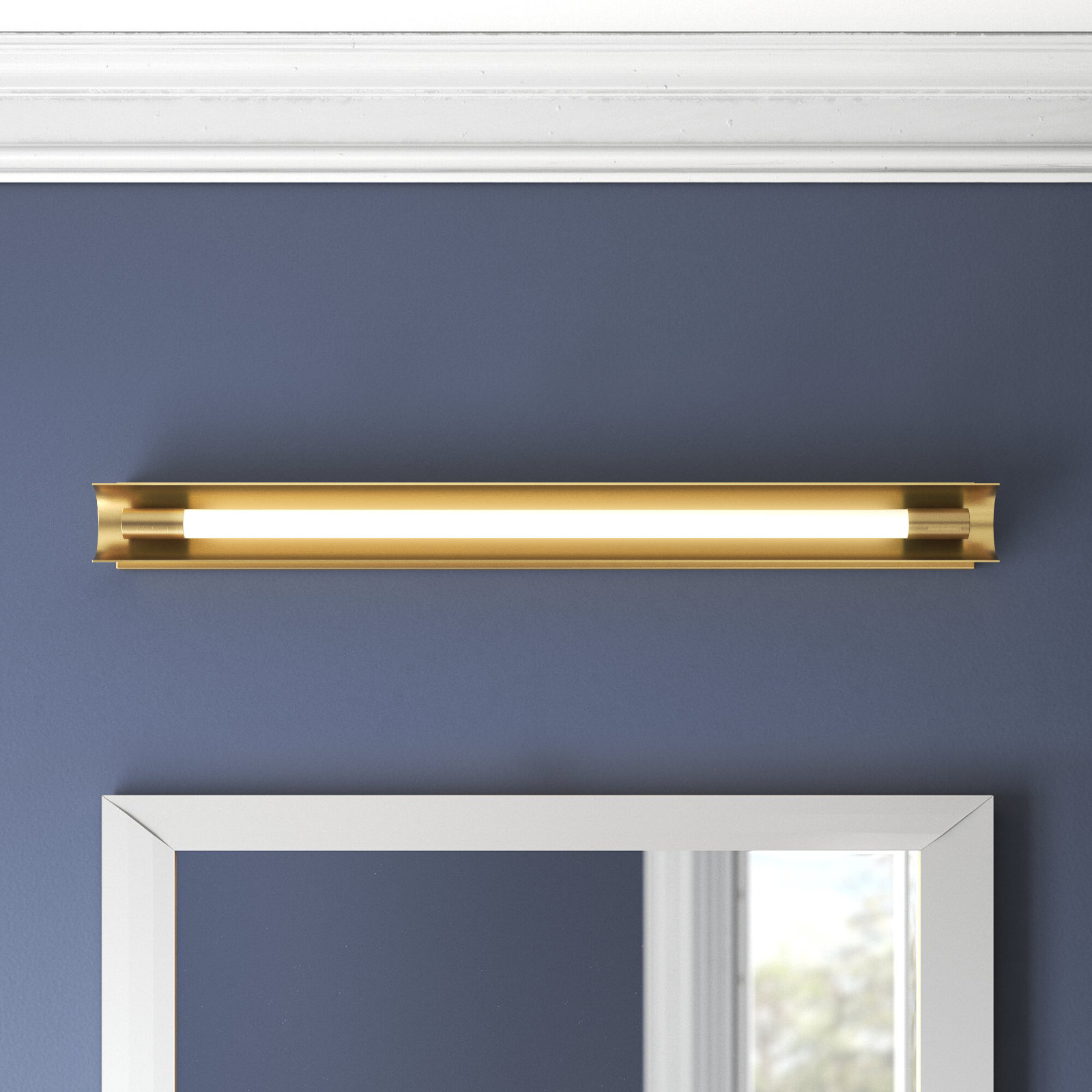 Marine Single Dimmable LED Bath Bar, Burnished Brass