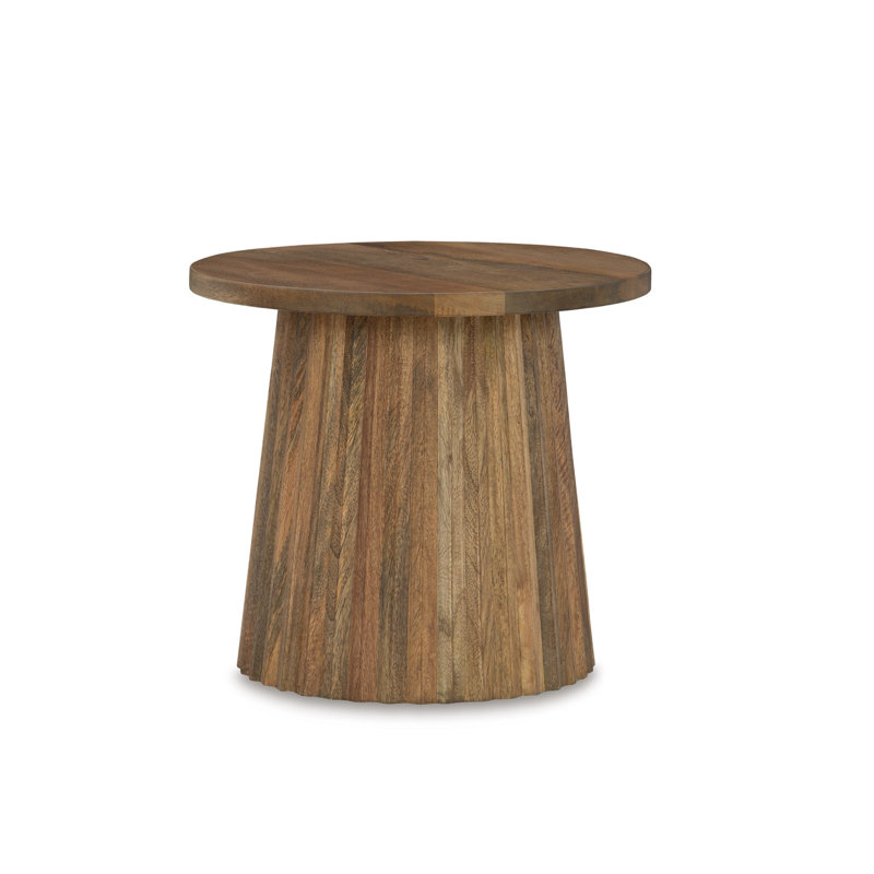 Ditta Solid Wood End Table, Brown