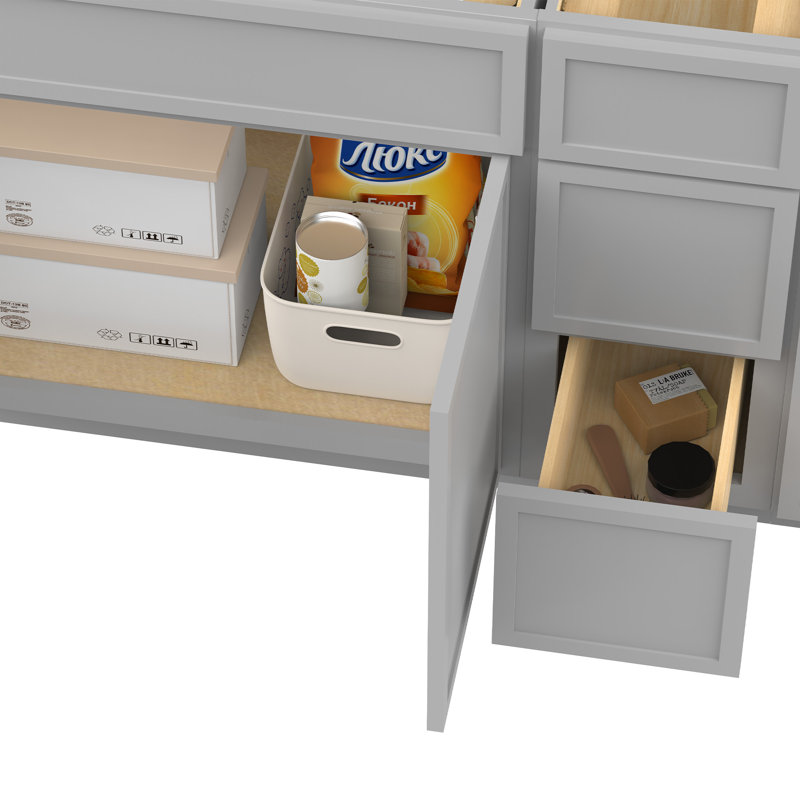 Base de meuble-lavabo double 90 seulement, Gris