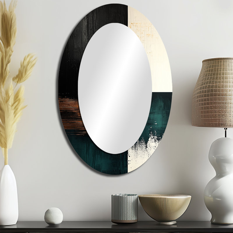 Miroir mural au-delà des angles Golden Emerald Forms II - blanc, 36 po x 24 po