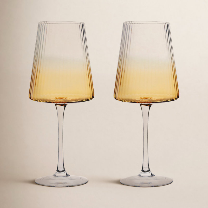 Empire 15.25oz. Wine Glass Set, Amber