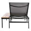 Chaise longue d'extérieur avec table d'appoint en bois - rouille - 2 chaises en filet aéré et eucalyptus