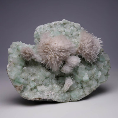 Mésolite sur apophyllite verte