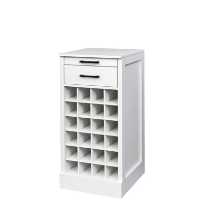 Dark Finish Modern Modular Wine Bar Buffet Cabinet, 28-bottle Wine Storage Cabinet, Particle Board Construction Home Sideboard For Wine Enthusiasts