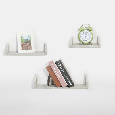 Elef 3 Piece Solid Wood Floating Shelf