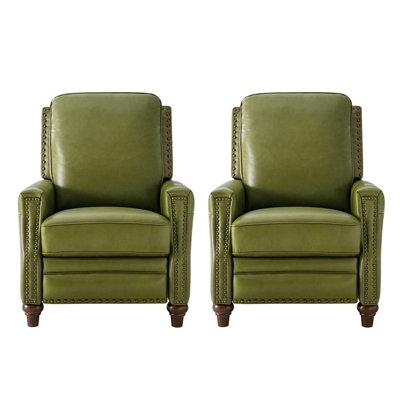Andrena Genuine Leather Recliner With Nailhead Trim