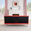Canapé-lit pliant double en cuir rouge 67 pouces avec table basse pour bureau-720871190