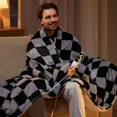 Couverture chauffante lestée - Coussin chauffant électrique 2-en-1, 10 niveaux de chaleur, cadeau d'arrêt automatique 1-8H pour maman, papa, partenaire et couple