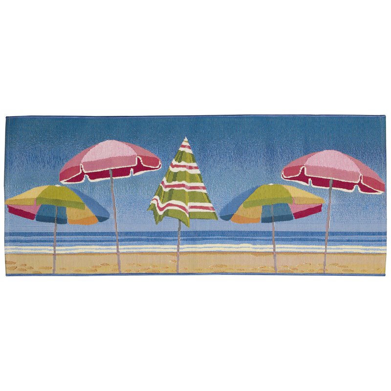 Tapis intérieur / extérieur Aylesha Beach Umbrella, Tapis de couloir 1 pi 11 po x 4 pi 11 po