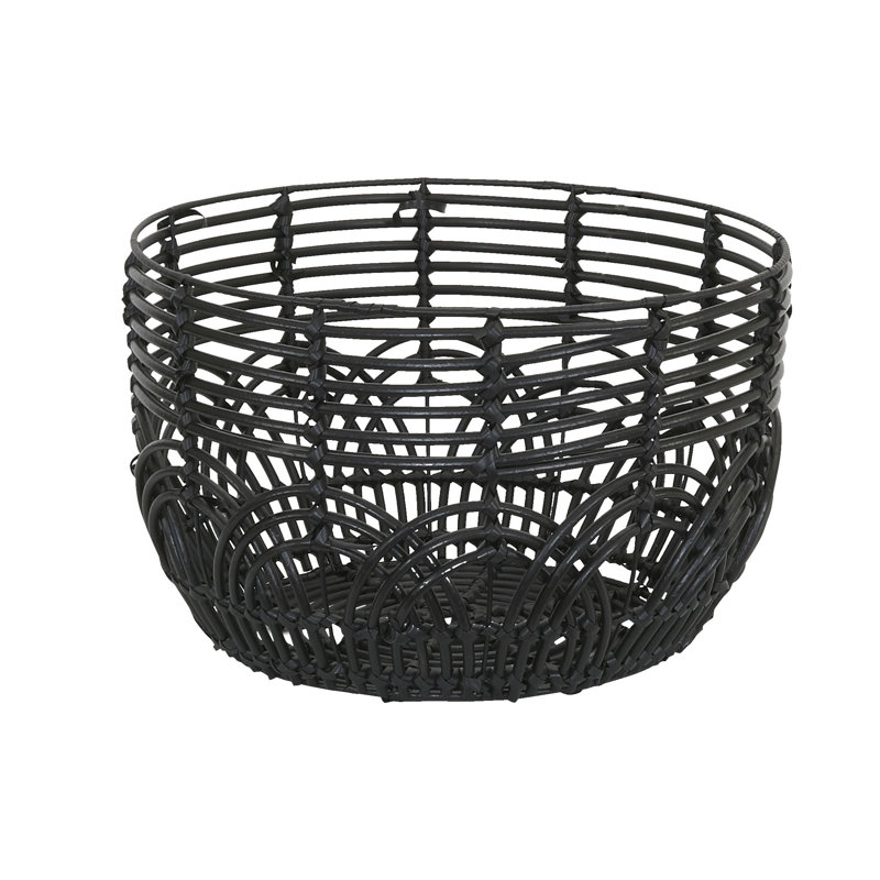 Black Round Resin Scallop Basket for Versatile Storage