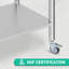 Table de travail NSF en acier inoxydable, table de travail robuste en métal avec roulette, poste de travail commercial pour la cuisine