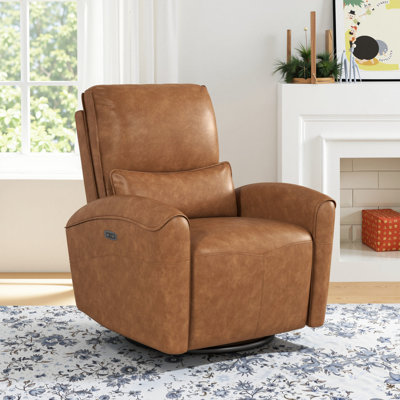 33.8" Wide Modern Comfortable Swivel And Rocker Power Recliner with USB Port