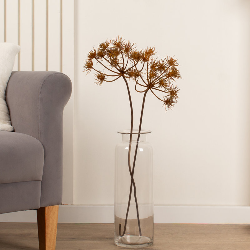 65cm Faux Queen Anne's Lace Stem Brown Re-pack