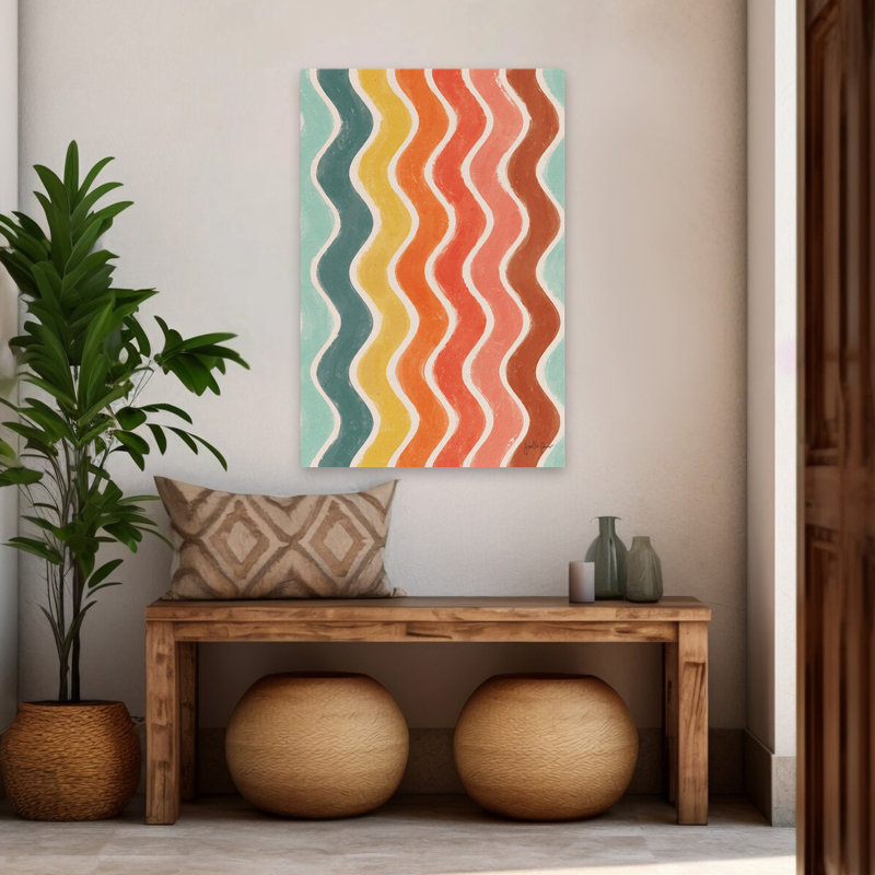Fresh Baked Pattern II - Blue Brown Green Orange Art, 48" H x 32" W