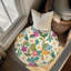 Tapis tressé à motif floral printanier-106464415