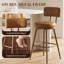 Swivel Upholstered and Steel Counter Stool with Solid Wood Frame-1607688348