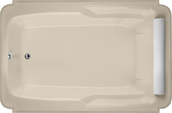 Atlandia 74'' L Soaking Bathtub, Almond, Polished Chrome