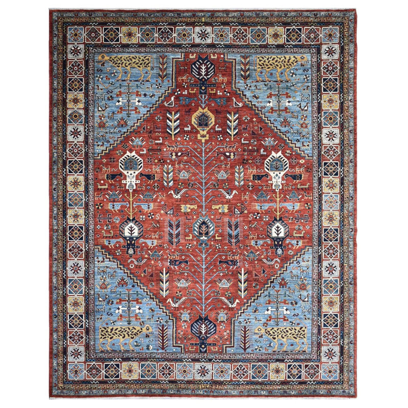 New Turkmen Afghan One-of-a-Kind Rectangle 8'10" X 11'8" Area Rug