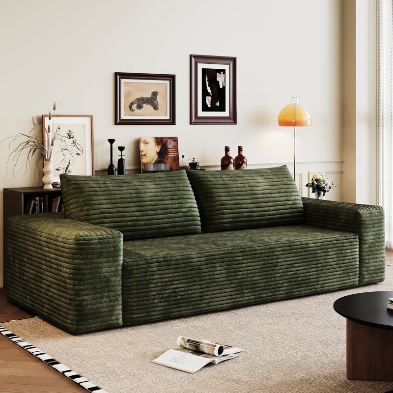71 po. Velours côtelé confortable à 3 places, tissu doux pour la peau, mousse haute densité, sans assemblage, conception ergonomique pour un coin détente, et confortable, éponge, idéal pour une conférence, confortable