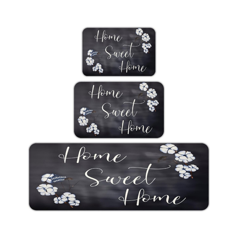 Ensemble de 3 tapis de cuisine pour la maison Home Sweet Home