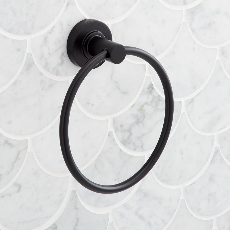 Lexia 6-5/16" Wall Mounted Towel Ring, Matte Black