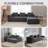 111" W Oversized 3-Piece  Upholstered Modular Sofa Set with Ottoman, Corduroy Fabric Sectional Couch, No Assembly , Includes Pillows-1806836040
