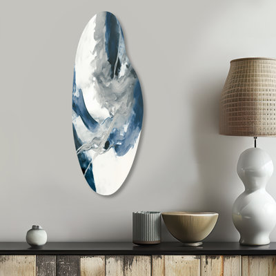 Clarixa - Abstract Liquid Ink Curved Shape Asymmetric Metal Wall Art