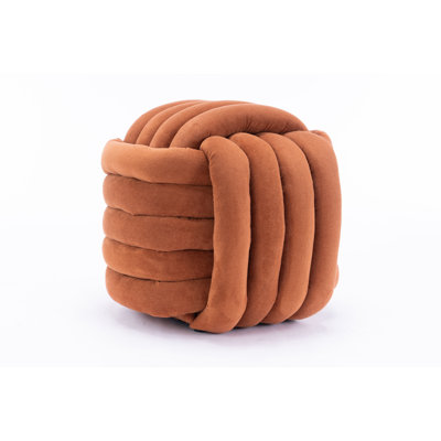 Chenille Fabric Knot Design Ottoman Stool for Living Room or Bedroom