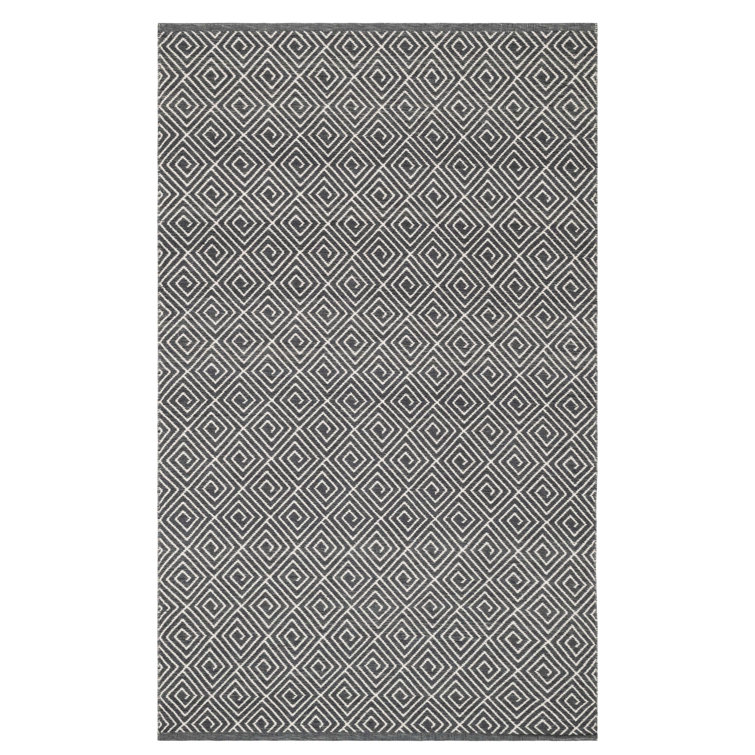 Geo Diamond Grey/Ivory Handwoven Wool Rug