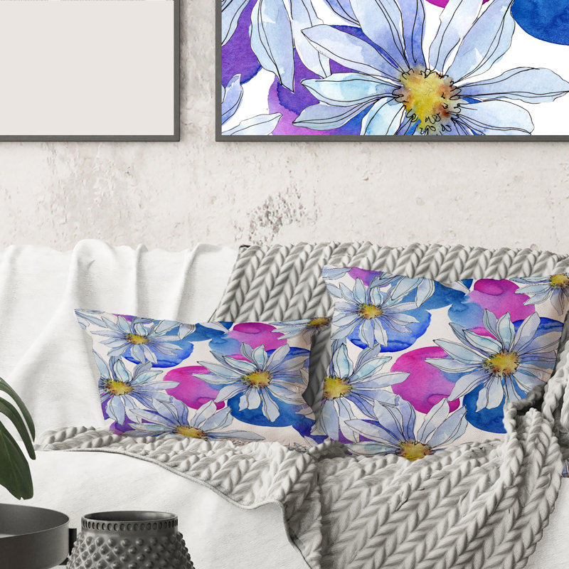 Housse de coussin carré et insert «Daisies with Leaves I», 18" x 18"