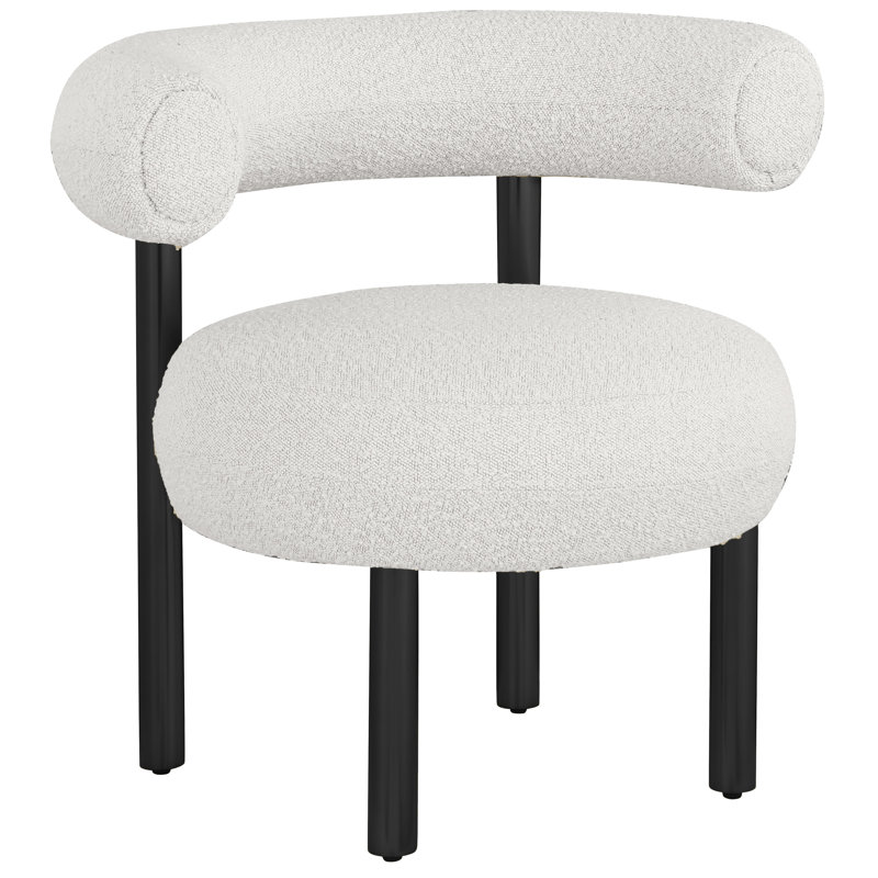 Hurlston Boucle Fabric Accent Chair, Black, Cream Boucle Fabric