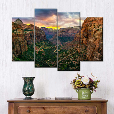 Ensemble de 4 pièces Zion National Park At Sunset