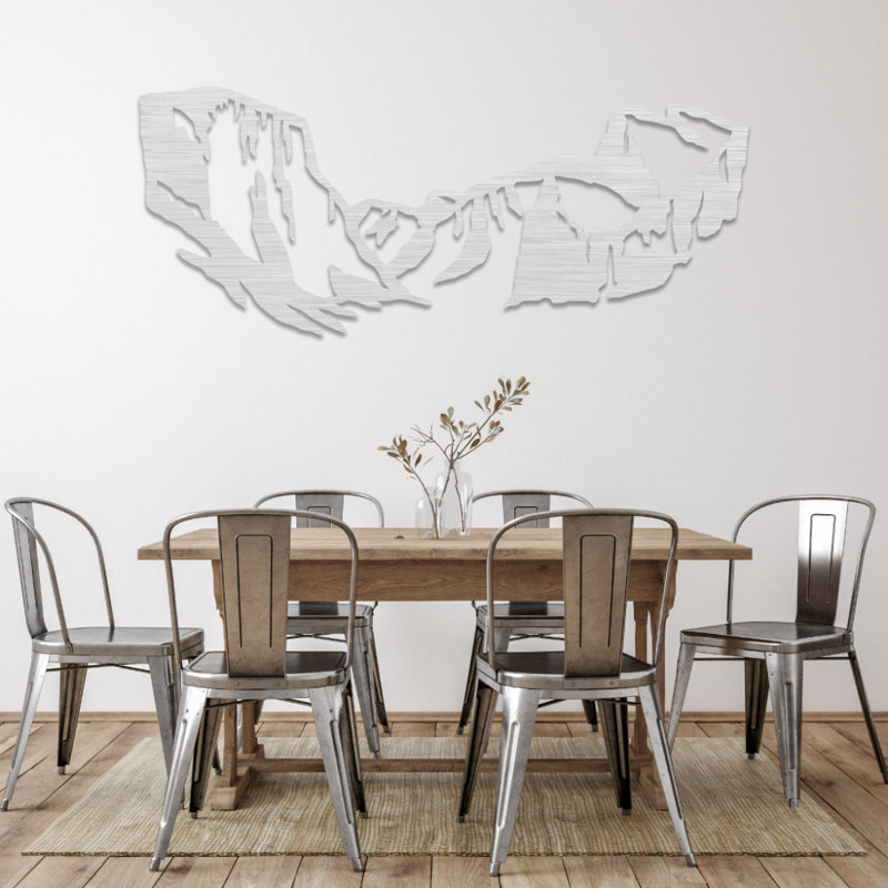 Décoration murale faite à la main paysage et nature sur aluminium composite - montagnes, forêts et paysages naturels - art mural artisanal détaillé - décoration rustique moderne pour le salon, la chambre à coucher et le bureau
