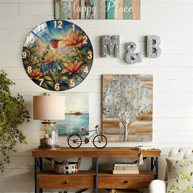 Horloge murale colibri 12 po