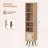 54'' H X 12'' W Slim Tall Rattan Storage Cabinet Boho Accent Bookshelf w/ Rattan Door 12-Position Adjustable Shelf-99057532