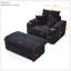 Chaise rembourrée avec repose-pieds Abegale-1025926513