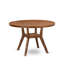 Ensemble de salle à manger 5 pièces pour 4 personnes comprenant une table ronde de 48 po avec piédestal et 4 chaises parsons en tissu de lin noir, noyer antique-657961078-657961077-650655766