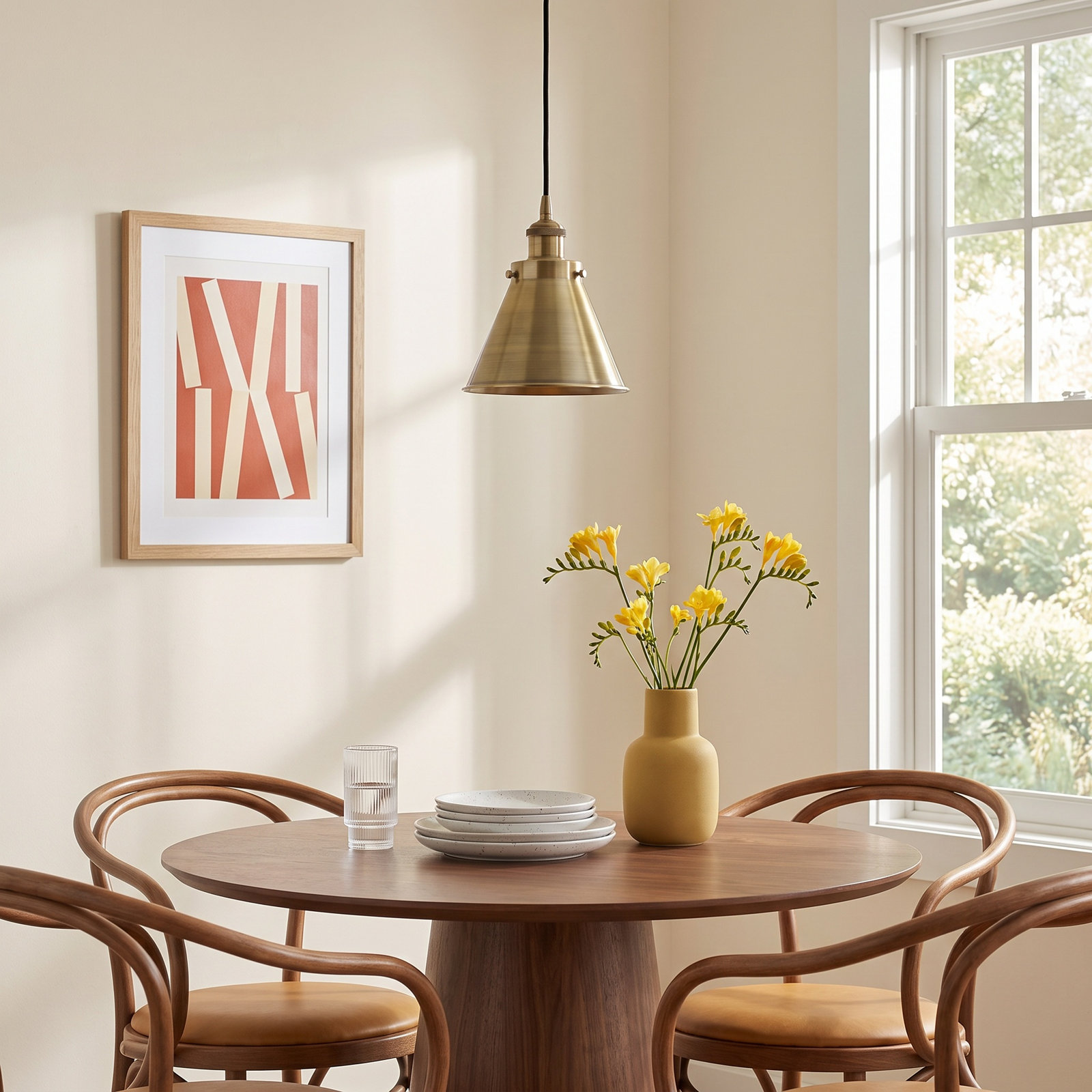 Rouvin Dimmable 1 - Light Pendant, Antique Brass