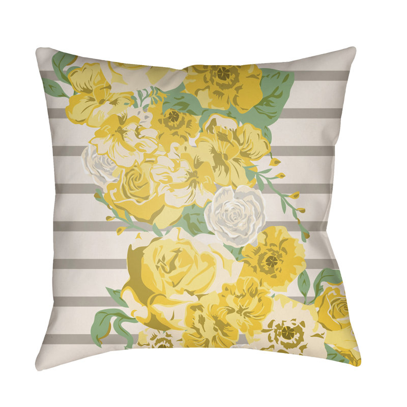 Lolita Sofia Indoor/Outdoor Throw Pillow, Yellow, 16" H x 16" W x 3" D