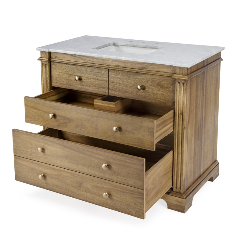Ensemble de meuble-lavabo simple 42 po Garza, Marron clair
