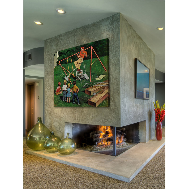 Swing Set by Amos Sewell - Wrapped Canvas Painting, 61cm H x 61cm W