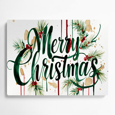 Christmas Typography Christmas Art White Metal Wall Art
