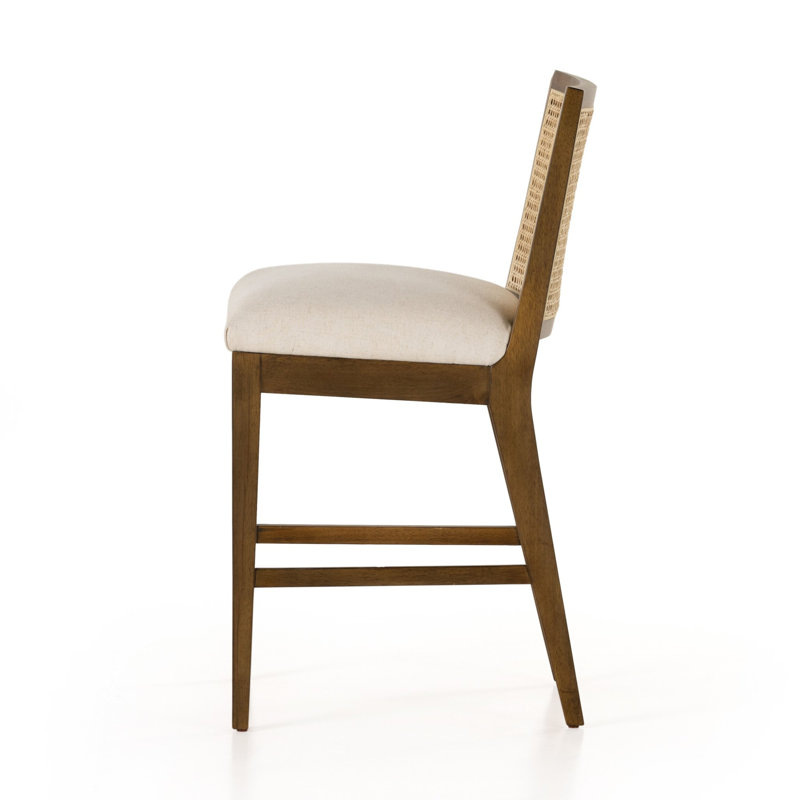 Antonia Upholstered Bar Stool, Brown/Natural/Taupe, Counter Stool (27" Seat Height)