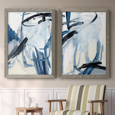 " Indigo Swash I " 2 - Pieces Painting Print