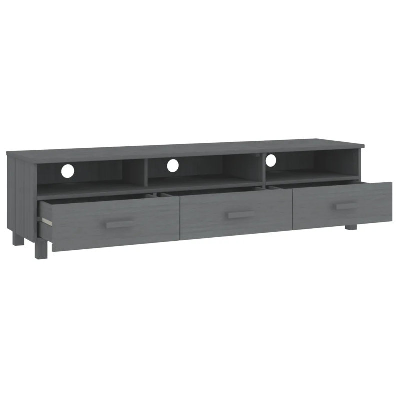 Hayaa Unfinished TV Stand for TVs up to 70", Dark Grey