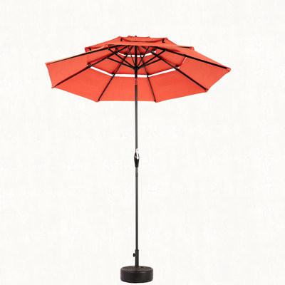 Aluminium 10ft 3 Tier Auto-tilt Umbrella ,Outdoor Patio Umbrella - Market Table Pool Deck Umbrella (Base Not Included)