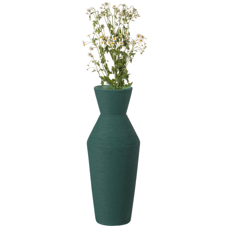 Ceramic Table Vase, Green, 10'' H x 3.5'' W x 3.5'' D